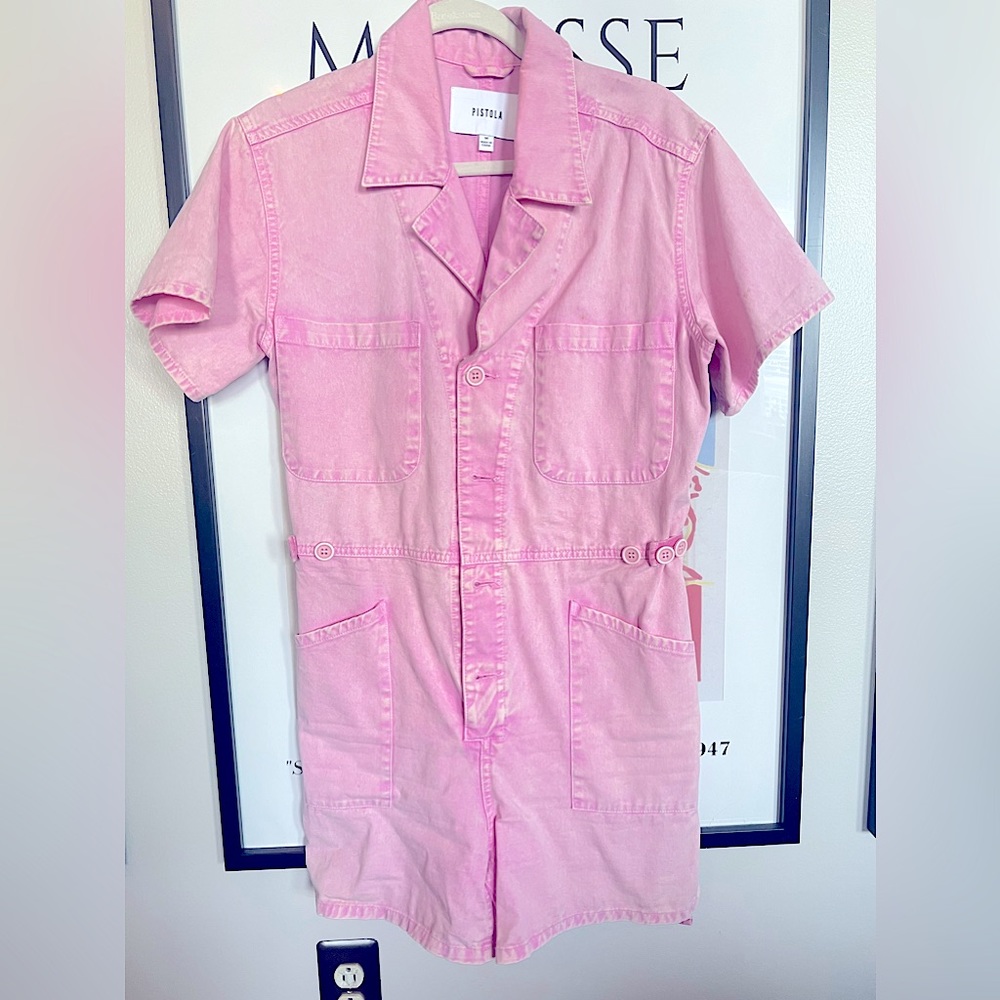 PISTOLA PINK DENIM ROMPER